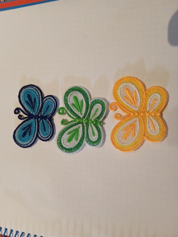 butterfly embroidered badge patch