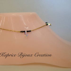 Swarovski crystal drop and gold-plated chevillère