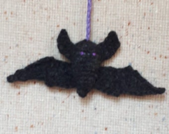 Handmade Yarn Handmade Black Knitted Wool Yarn Halloween Flying Bat Halloween Gifts Bat Toys Pumpkin Knitted Halloween Ornaments