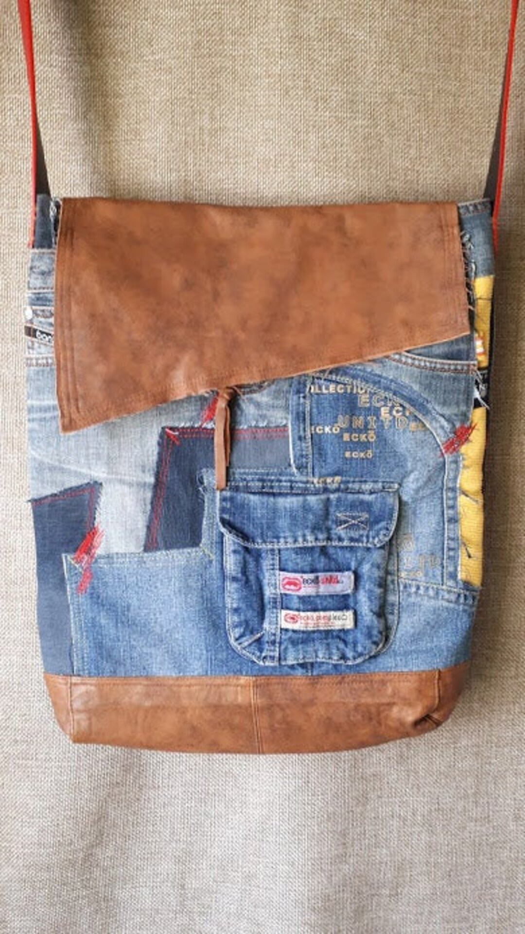 Denim Youth Bag Made of Durable Recycled Denim Made by Hand - Etsy