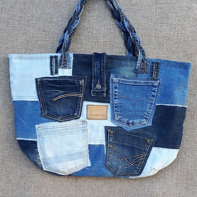Upcycled Blue Canvas Jeans Crossbody Bag Recycled Canvas Bag - Etsy