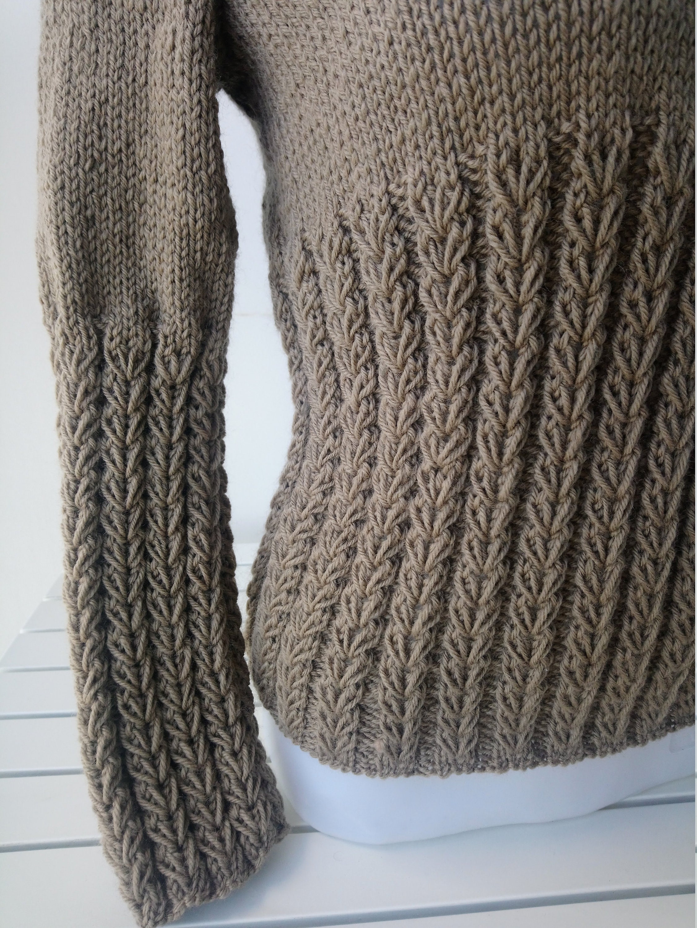 Brown Oversized Turtleneck Knit Sweater main image 0