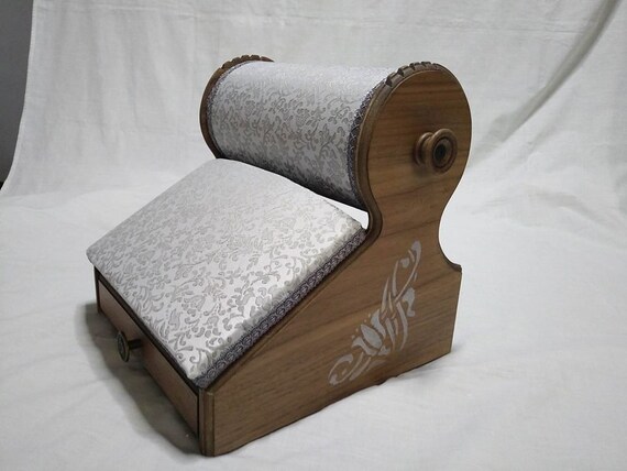 Bobbin Lace Making Pillow Box Gray Flowers Etsy