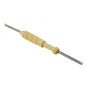 Double Tool-Pin Pin Lifter and Pin Pusher / Metal and Wood Tool to push in and remove pins from lace work