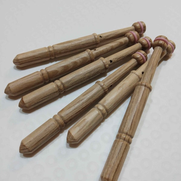 Fifty Holm Oak Lace Bobbins for working with Metallic Wire and Metal Thread