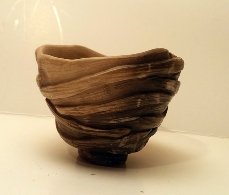 Raku pottery signed sigilea Earth tea bowl signed ceramic raku tea bowl