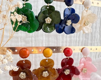 Relief Boucles d'oreilles fleurs „Mariette”