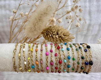 bagues dorées cadena colorées, Ilo