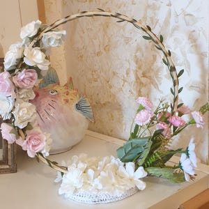 Special event centerpiece. Table decoration. Wedding decoration. Wedding centerpiece. Shabby pink and white centerpiece.