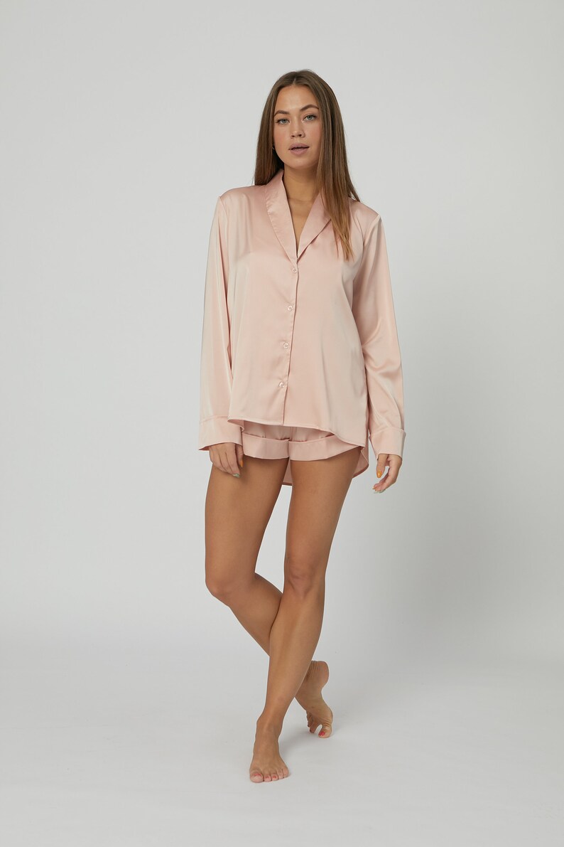 Personalized Pajama Rose Woman Personalized Short Pajama Set Bridesmaid Pajama