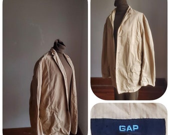 vintage Gap Field Jacket // Manteau de corvée de grange unisexe pour hommes de Hong Kong des années 90 // coton en toile beige blé // poches camping