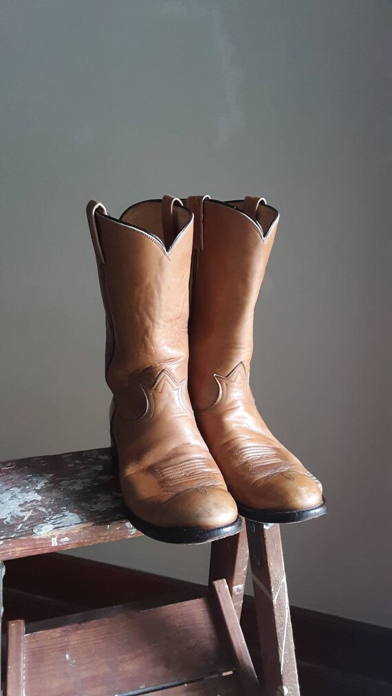 Vintage Tony Lama Cowboy Boots / Mens 7 1/2 D Eng… - image 4