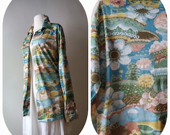 60s Woodstock Psychedelic Shirt vintage unisex gender neutral match factory long sleeve