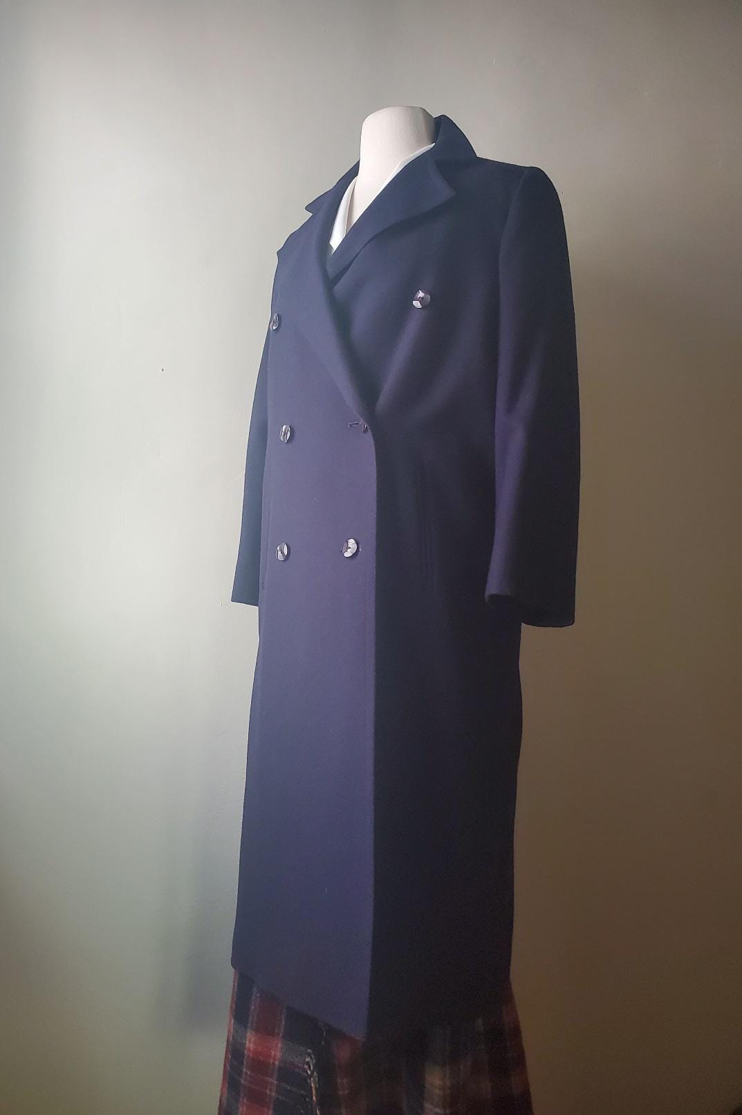 006 80s Blue Wool Coat Topcoat Slight Flaw PLEASE READ FULL