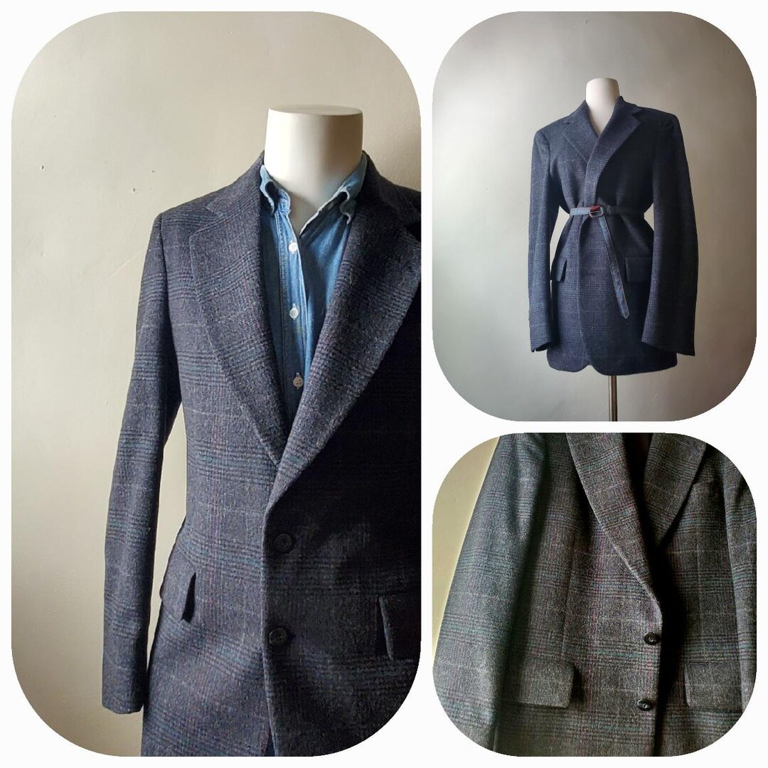 ジャケット・アウター 50s Richmond brothers short length wool Vintage Dark Blue Wool 38 Richman Brothers Sports Coat Jacket