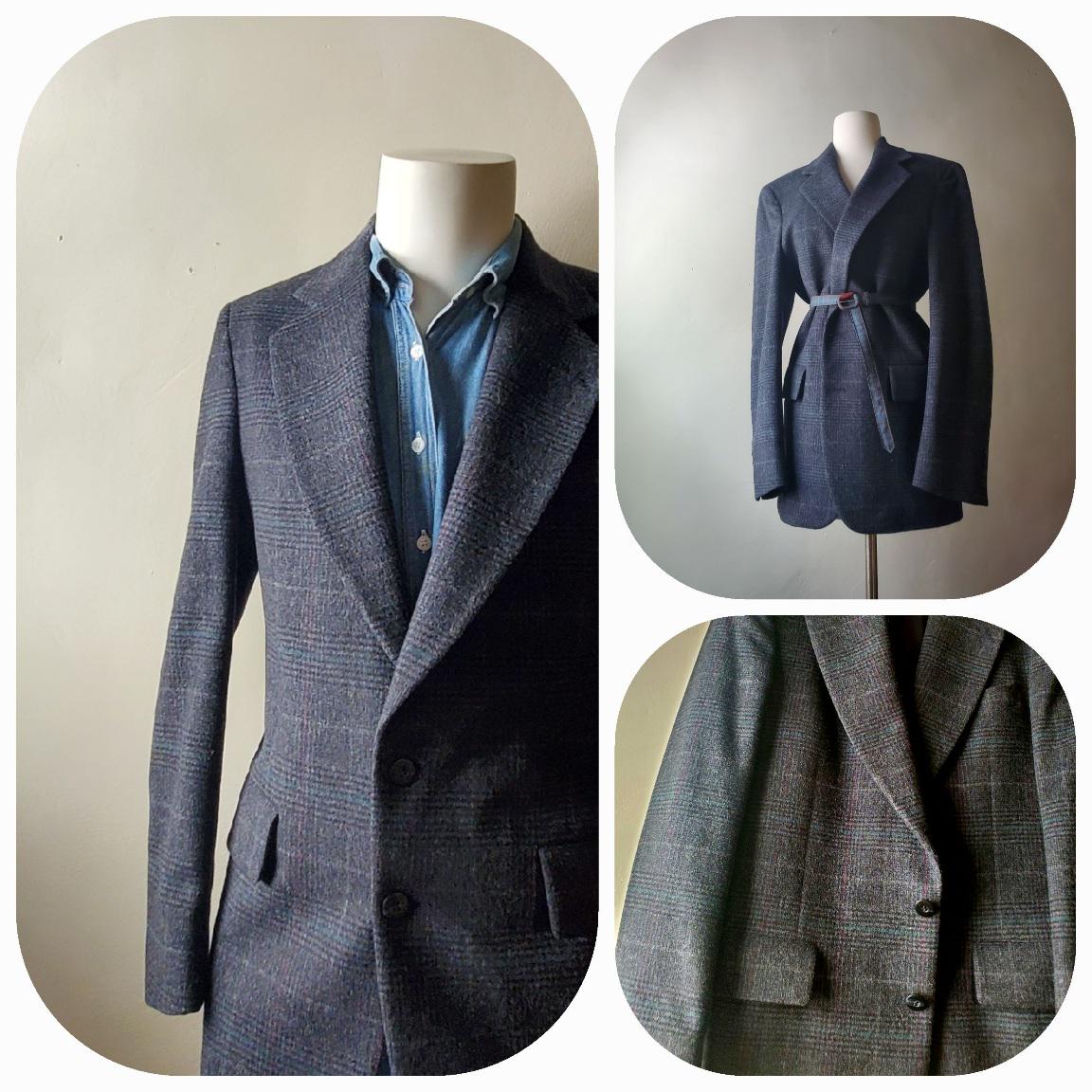 Vintage Dark Blue Wool 38 Richman Brothers Sports Coat Jacket