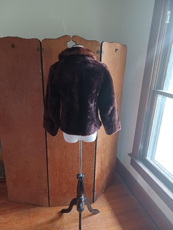 50s Mouton Shearling Lamb Fur Cropped Jacket kimo… - image 3