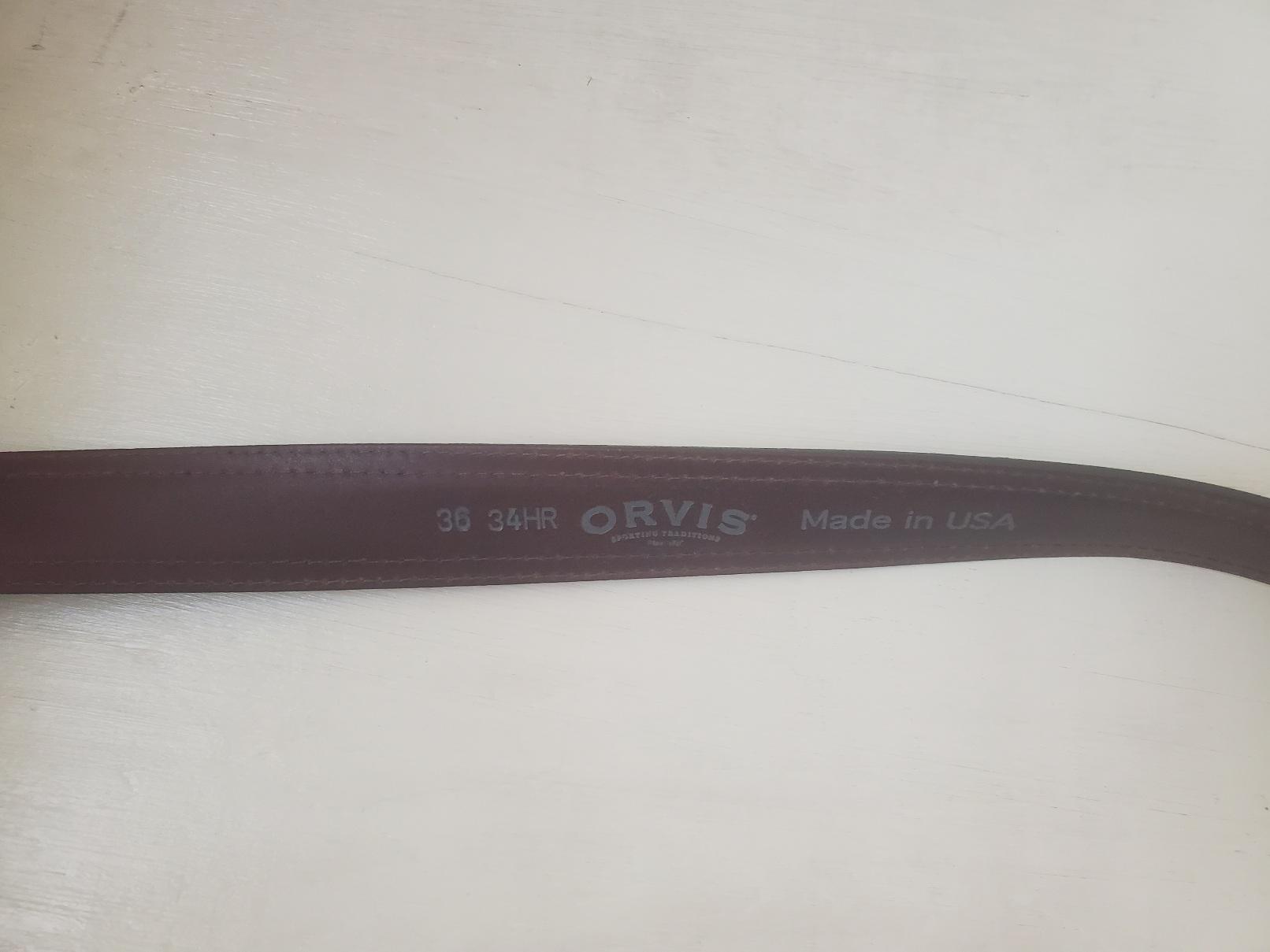 Orvis Bridle Belt 36 USA Made Leather Dark Brown 34HR  display picture 1