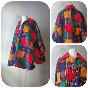 80s Patchwork Hippie Cape Boho Deadhead handmade corduroy collar