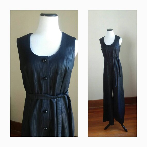 Disco jumper pantsuit ladies womens vintage wide-l