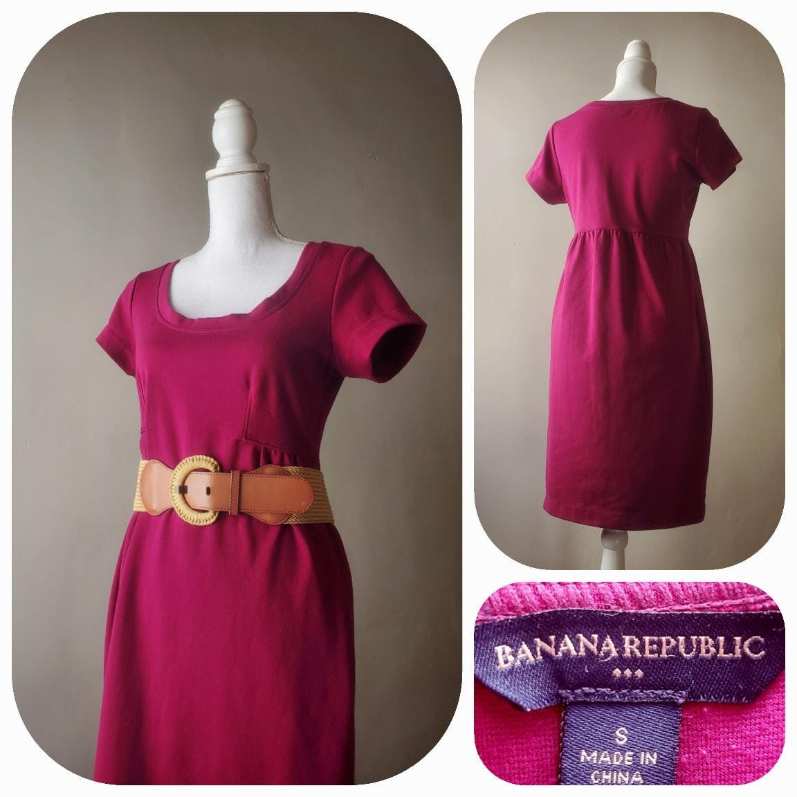 Banana Republic Dress Womens 4 Petite Retro Mini Collared 70&#039;s Style MOD