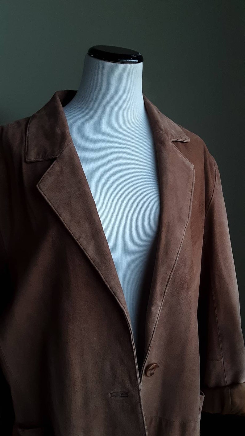 Vintage Suede Chore Coat // brown leather minimal barn | Etsy