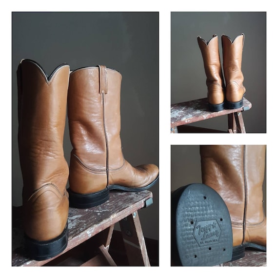 Vintage Tony Lama Cowboy Boots / Mens 7 1/2 D Eng… - image 1