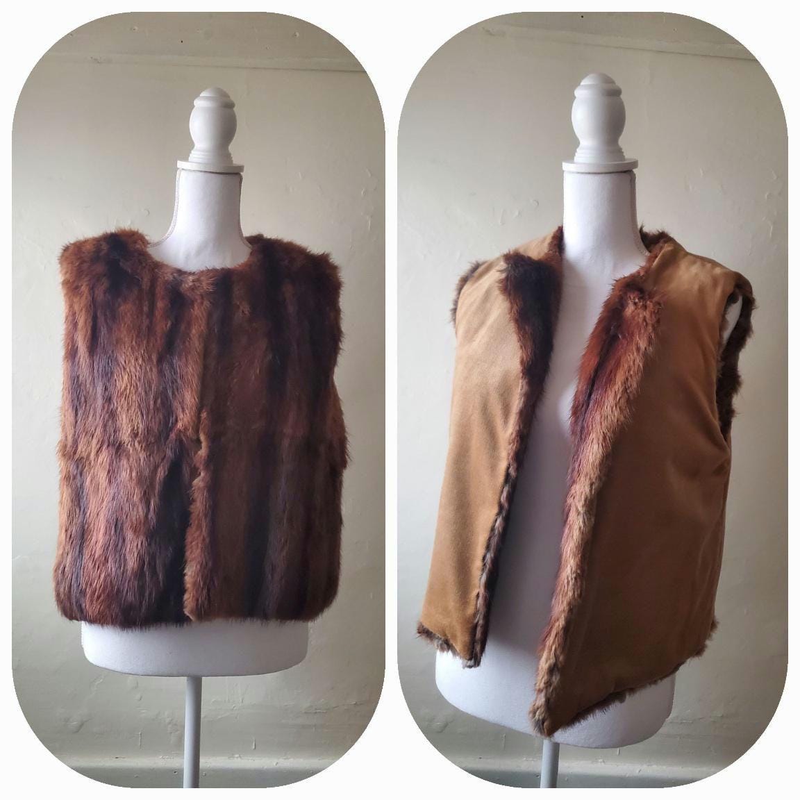 Mink fur vests Etsy Mexico