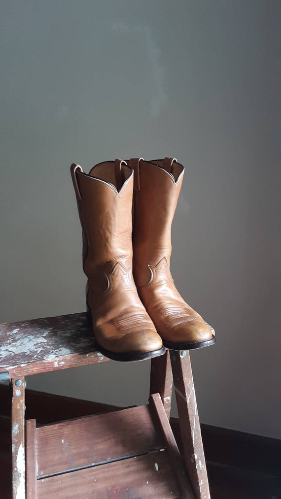 Vintage Tony Lama Cowboy Boots / Mens 7 1/2 D Eng… - image 7
