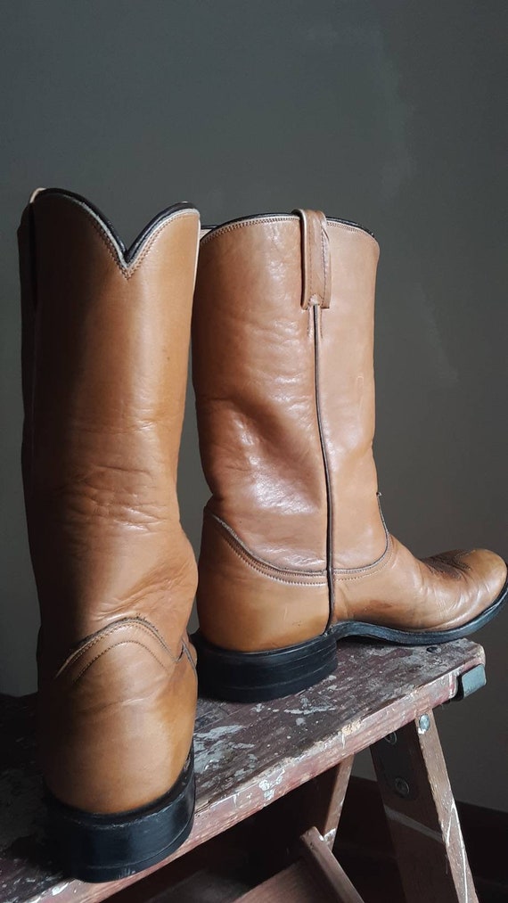 Vintage Tony Lama Cowboy Boots / Mens 7 1/2 D Eng… - image 6