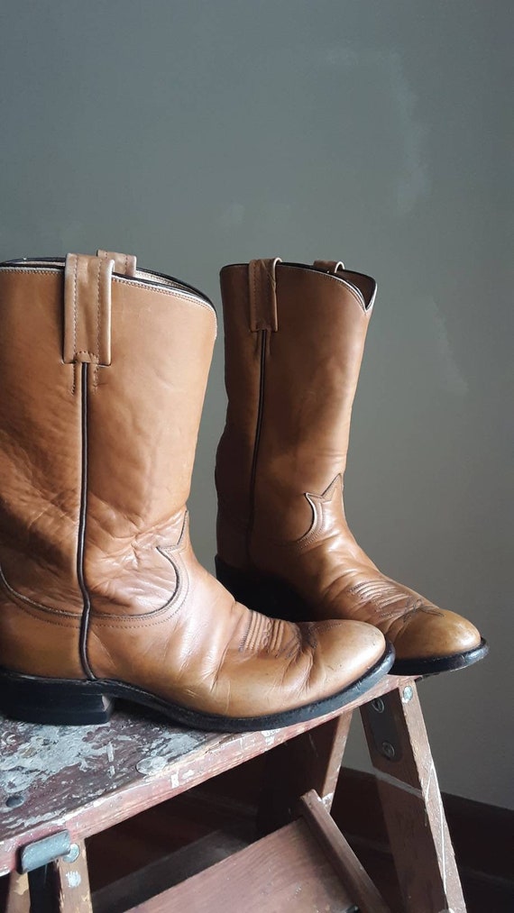 Vintage Tony Lama Cowboy Boots / Mens 7 1/2 D Eng… - image 2