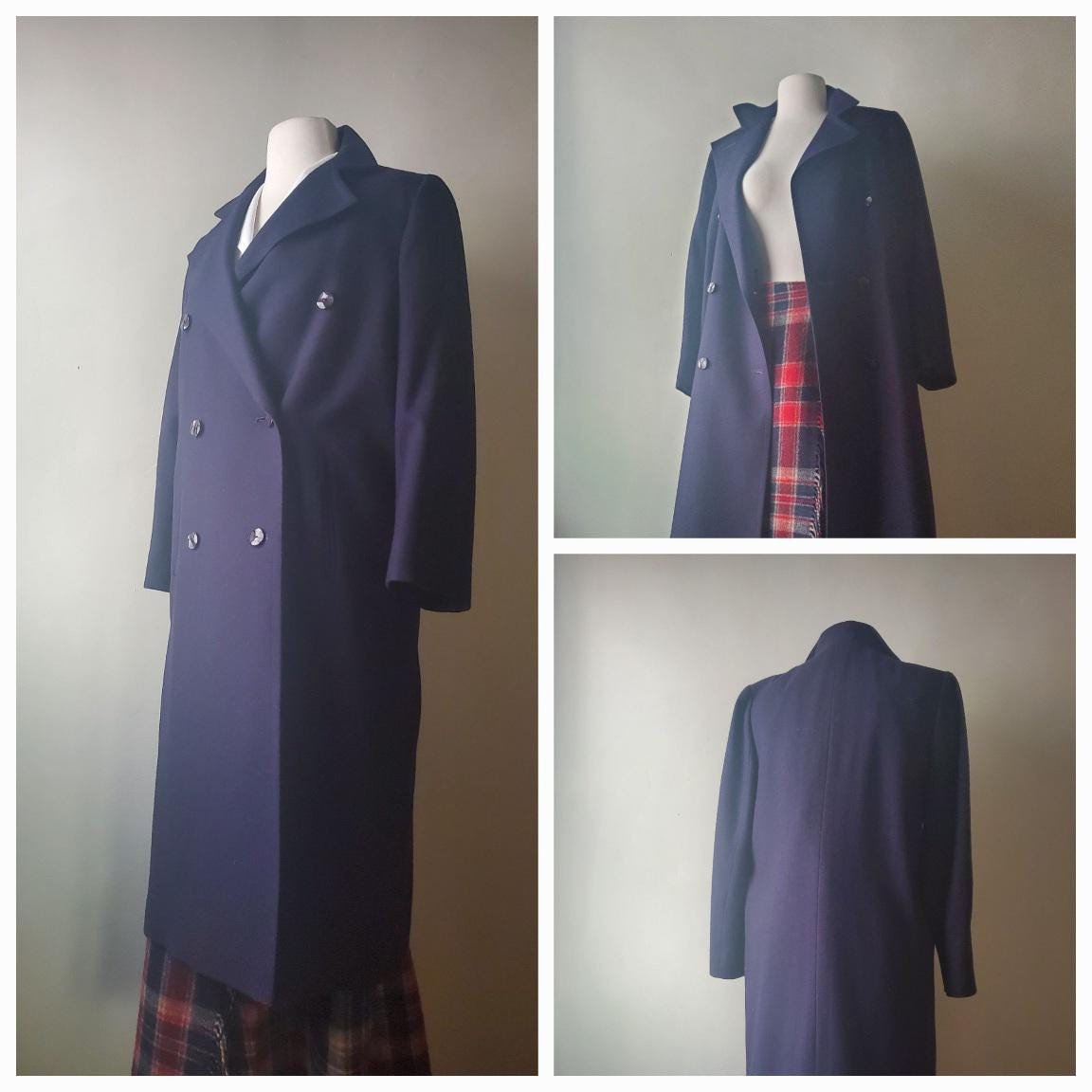 006 80s Blue Wool Coat Topcoat Slight Flaw PLEASE READ FULL