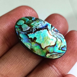 Iridescent Abalone Shell Cabochon: Flat Back Mother of Pearl