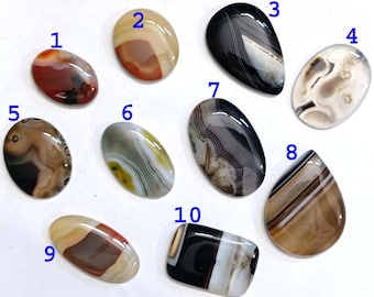 Banded Agate Cabochons: Handmade Gemstone Lots