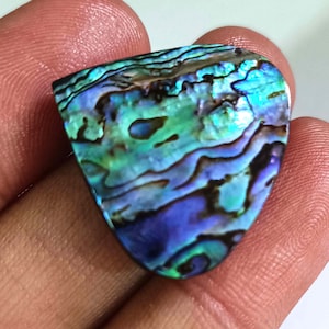 Iridescent Abalone Shell Cabochon: Natural Flashy Gemstone
