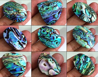 Abalone Shell Flat Back Cabochon, Natural Cabochon Natural Iridescent Flashy Abalone, Abalone Shell, Mother Of Pearl