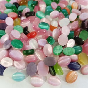 Laboratório de pedras preciosas Monalisa chamativo criado em formato oval multicolorido Monalisa (olho de gato) Cabochões de pedras preciosas, Monalisa atacado lote de fabricação de joias