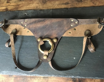 Ruffian Leather Strap-On Harness: Chromexcel Distressed Brown