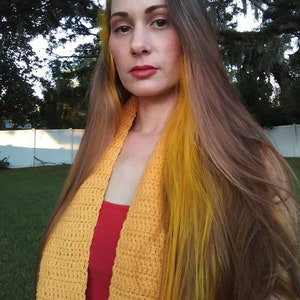 Crochet infinity Cowl in Mustard Yellow