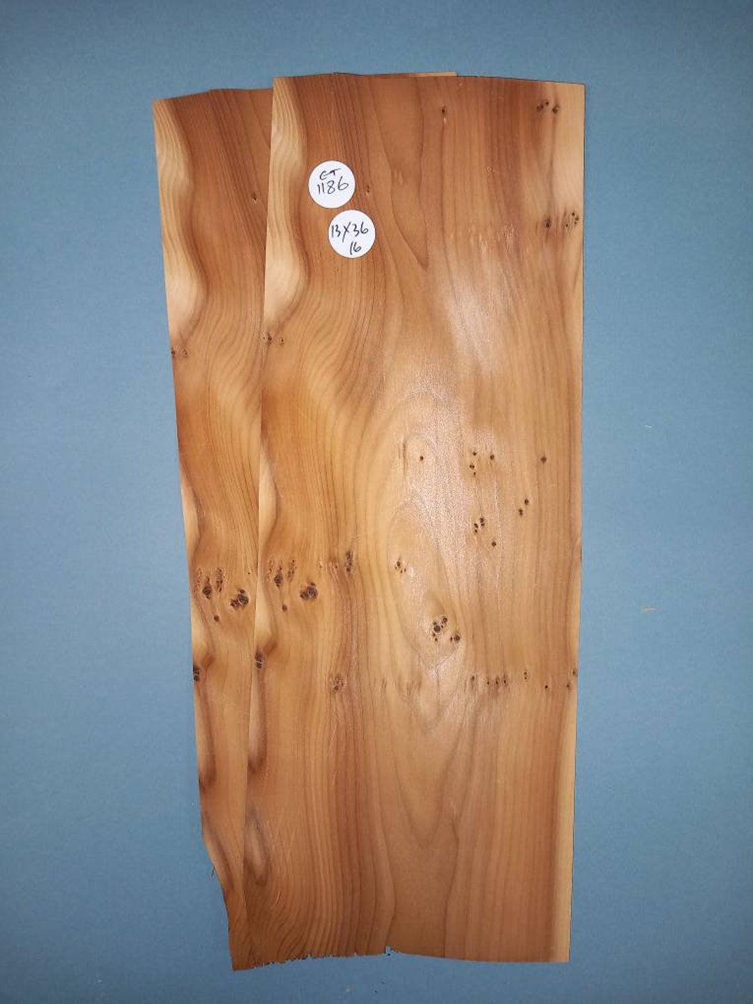 2 Consecutive Sheets of Yew Wood Veneer 13x36cm. Et1186 Etsy