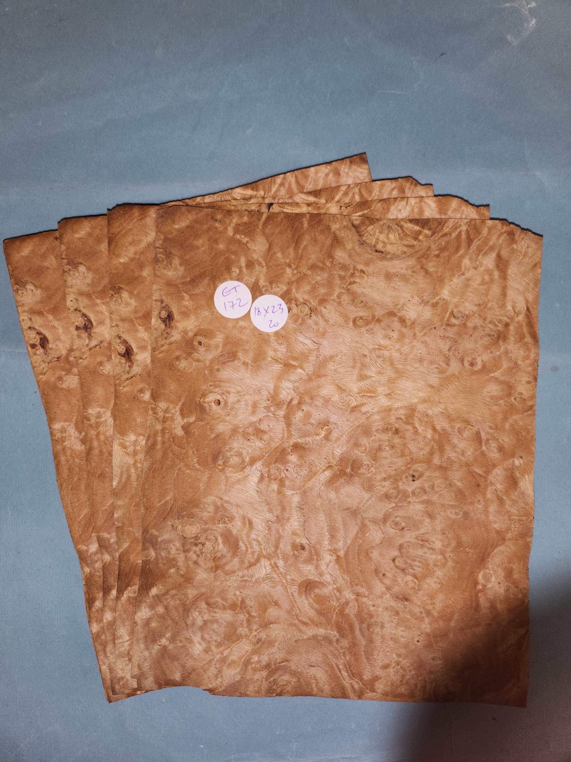 Chestnut burr veneer - 4 consecutive sheets 18x23cm - ET172
