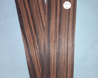 Macassar Ebony veneer - 2 consecutive sheets 6x29cm - ET311