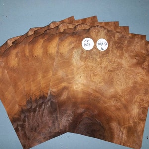 American Walnut burr veneer - 6 consecutive sheets 16x17cm - ET461
