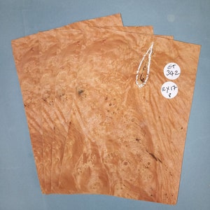 Chestnut burr veneer - 4 consecutive sheets 12x17cm - ET342