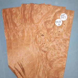 Chestnut burr veneer - 4 consecutive sheets 11x18cm - ET351