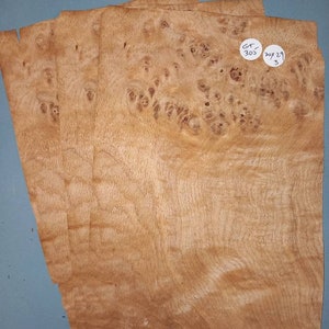 Oak burr veneer - 3 consecutive sheets 20x29cm - ET305
