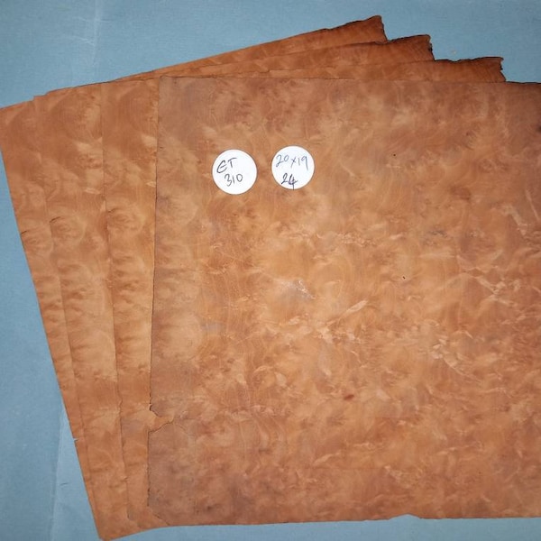 4 consecutive sheets of Madrone burr veneer 20x19cm.  Et310