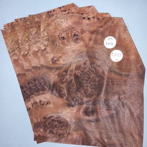 American Walnut burr veneer - 4 consecutive sheets 16x21cm - ET204