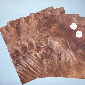 American Walnut burr veneer - 4 consecutive sheets 17x17cm - ET324