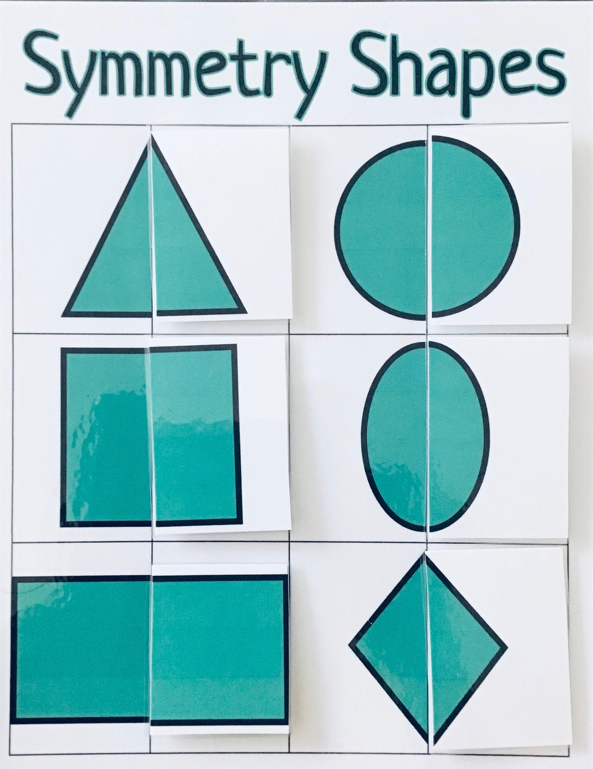 Symmetry Shapes Game/Math Game/Kids Math/Shapes Etsy